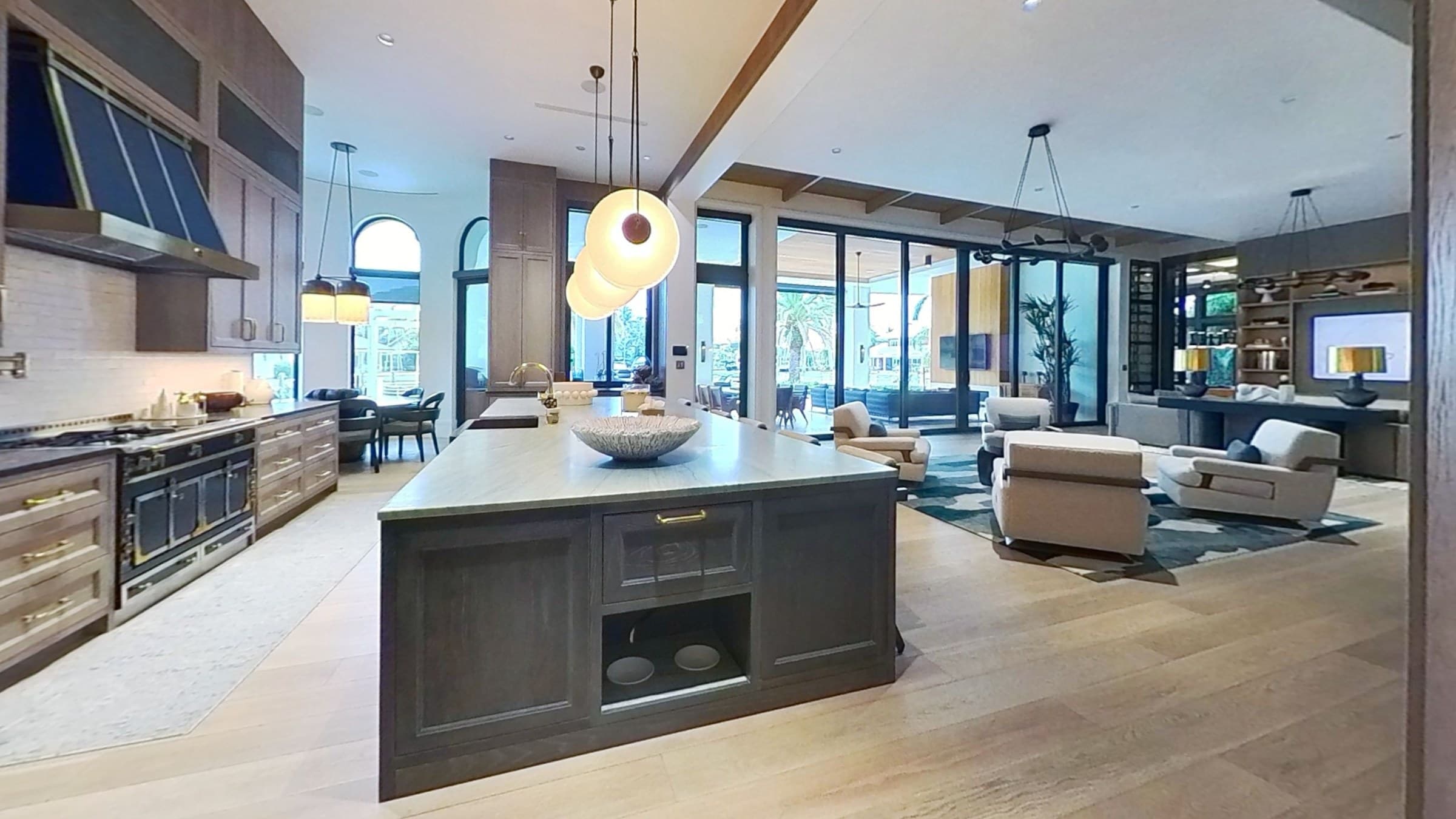 Contemporary minimalist luxury home exterior, staged for buyer presentation